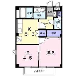 大矢知駅 徒歩18分 1階の物件間取画像